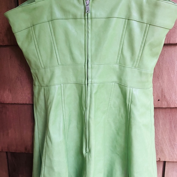 Avec Les Filles Anthropologie Faux Leather Fit & Flare Mini Overall Dress Size 4 - Picture 8 of 12